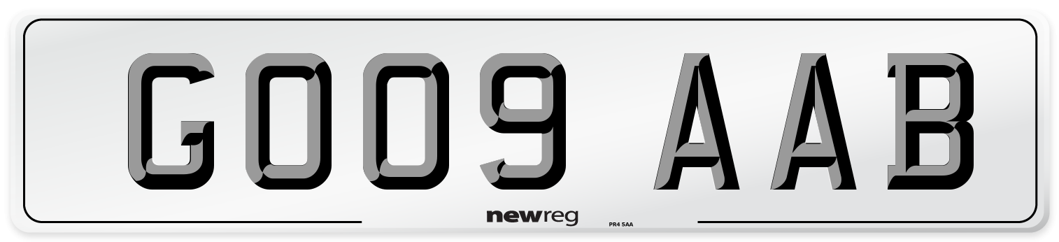 GO09 AAB Number Plate from New Reg